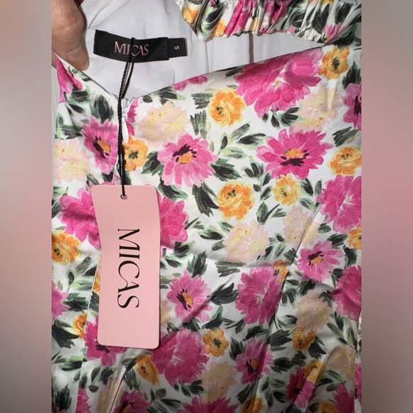 🌸 NWT! Micas Satin Floral Mini Dress - Picture 7 of 8